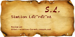 Simtion Lóránt névjegykártya